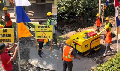 Kreatif! Warga Cosplay Jadi Kuli Proyek, Bentuk Protes Buruknya Infrastruktur Publik