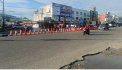 Langkah Tegas Dishub Pekanbaru: Tutup U-Turn Rawan Kecelakaan di Tuanku Tambusai
