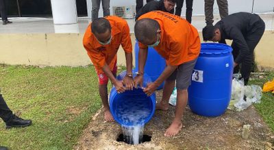 Polda Kaltara Musnahkan 12 Kg Lebih Sabu Kedalam Air dan Dibuang ke Septic Tank