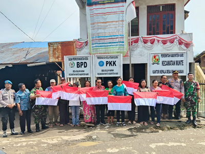 Forkopimca Munte Serukan Pasang Bendera Merah Putih, Larang Bendera Lain Berkibar