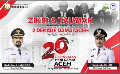 Peringati 20 Tahun MoU Helsinki, Aceh Timur Gelar Zikir dan Doa Bersama
