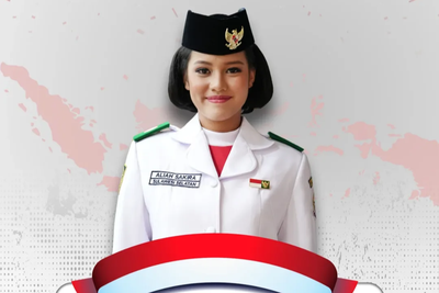 Aliah Sakira Asal Sulsel Jadi Pembawa Baki Upacara Penurunan Bendera HUT ke-80 RI di Istana Merdeka