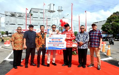 Dukung Sektor Ekonomi di Belitung Timur, BSB Hibahkan Rp100 Juta Pembangunan Tugu Warung Kopi