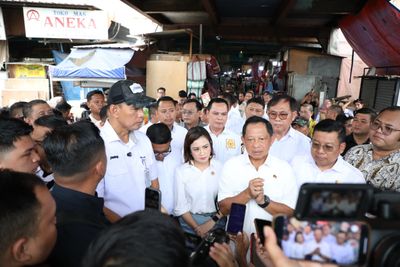 Mendagri Bersama Bapanas Cek Harga Beras SPHP di Pasar Rau Kota Serang