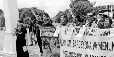 Tepat satu bulan, korban kebakaran KM.Barcelona untuk menuntut kejelasan.