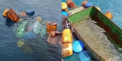 Evakuasi dramatis truk terjun bebas di laut Pelabuhan Lirung