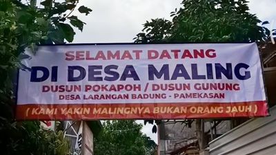 Resah Marak Kasus Pencurian, Warga Pamekasan Pasang Spanduk Selamat Datang di Desa Maling