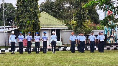 Upacara PTDH Empat  Anggota Lanud J.A. Dimara Merauke