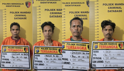 Maling Besi PT. PHR Empat Pria di Bengkalis Ditangkap Polisi
