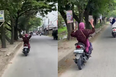 Viral! Aksi Nenek Santai Lepas Tangan Naik Motor di Jalan Raya, Netizen : The Real Ras Terkuat di Bumi