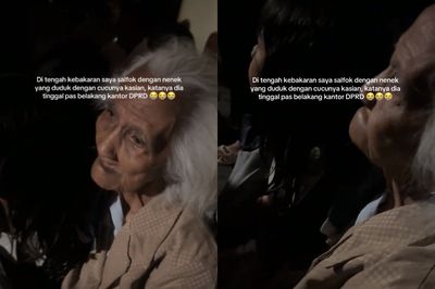 Rumah Terancam, Nenek dan Cucunya Hanya Bisa Pasrah Lihat Gedung DPRD Makassar Terbakar