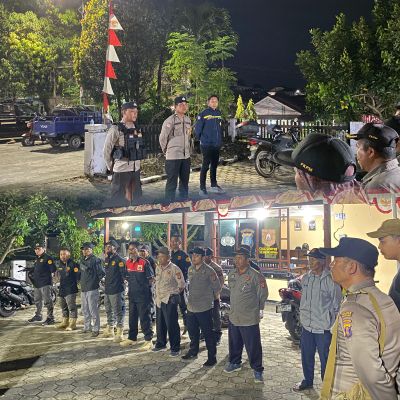 Cegah Gangguan Kamtibmas, Polsek Bontang Utara dan Polsubsektor Loktuan Gelar Patroli Malam