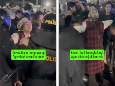 Keberanian dan Tangis Ibu Sulastri Redam Demo Ricuh di Depan DPRD Kaltim