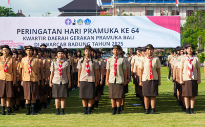 Upacara Peringatan Hari Pramuka ke-64 Tingkat Kwartir Daerah Bali di Kwartir Cabang Badung