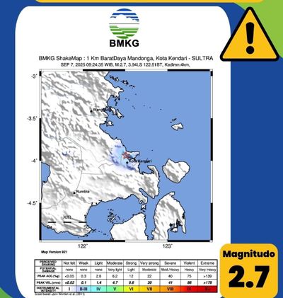 Gempa Dangkal Guncang Kendari, Warga Sempat Panik Sesaat