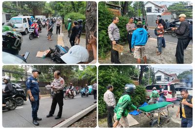 Brak! Pemotor Pasutri Tabrak Pohon di Dekat Ragunan Jaksel, Suami Tewas di Tempat