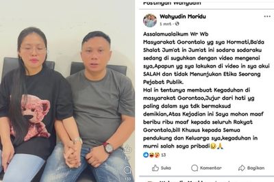 Didampingi Istri, Anggota DPRD Gorontalo yang Viral Ingin Rampok Uang Negara Tersedu Minta Maaf