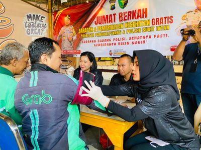 Jumat Berkah, Polresta Pangkalpinang Rangkul Masyarakat dan Ojol Fasilitasi Pemeriksaan Kesehatan dan Sarapan Gratis