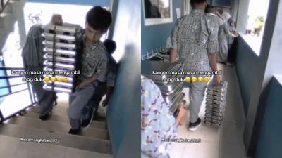 Siswa ini Buat Video Ambil MBG di Sekolah, Nuansanya Mirip Vintage Zaman Dahulu