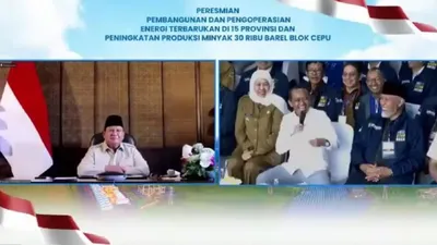 Momen Canda antara Prabowo dan Bahlil di Peresmian Pembangkit Listrik