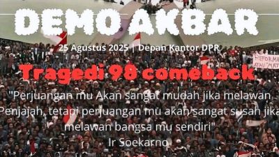 Mahasiswa Universitas Indraprasta PGRI Gelar Aksi Unjuk Rasa di Depan Gedung DPR MPR