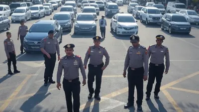 Persiapan Polda Metro Jaya untuk Hari Bhayangkara ke-79 di Monas
