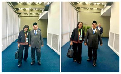 Ciyeee… Momen Hangat Prabowo dan Sri Mulyani di Tengah Dinginnya London