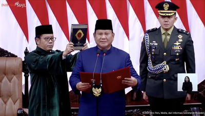 Prabowo-Gibran Resmi Pimpin Indonesia, Ucapkan Sumpah Presiden dan Wakil Presiden