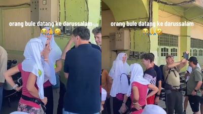 Heboh Bule di Ponpes Darussalam, Antusias Coba Ikuti Budaya Islami Lokal