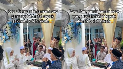 Pengantin Lakukan Tepuk Sakinah Usai Ijab Kabul Bikin Tamu Undangan Terbahak