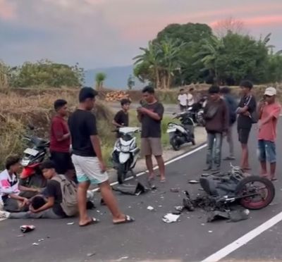 Viral! Dua Pengendara Tabrakan di Parepare, Warga Keluhkan Balap Liar di Bulu Batue