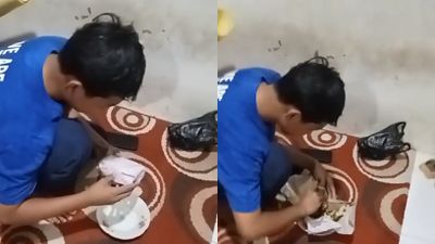 Kado Ulang Tahun Sebungkus Nasi Padang, Momen Ayah dan Anak Ini Bikin Haru