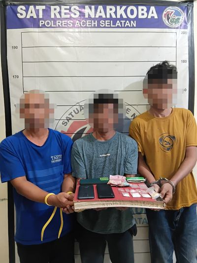 Dua Penggerebekan, Empat Pelaku dan 16 Gram Sabu Diamankan Polisi Aceh Selatan