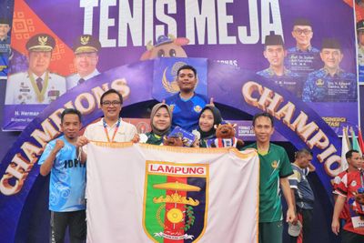 Ganda Putri Lampung Cabor Tenis Meja Raih Medali Perak di Pornas Korpri 2025