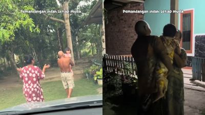 Pemandangan Indah Setiap Mudik, Momen Haru Kakek-Nenek Sambut Cucu Viral di Media Sosial