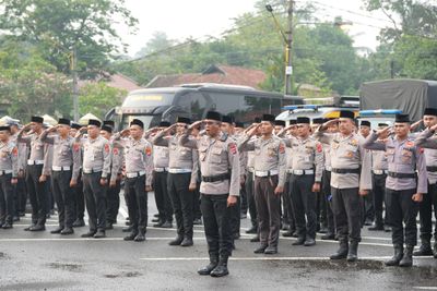 Polda Banten Gelar Apel Pengamanan Hari Santri Nasional di Pandeglang