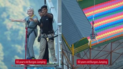 Aksi Berani Nenek 83 Tahun Lakukan Bungee Jumping di Rishikesh!