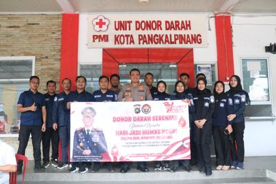 Bid Humas Polda Babel Gelar Aksi Donor Darah, Sambut Hari Jadi Humas Polri Ke 74