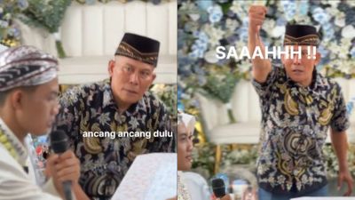 Aksi Saksi Pernikahan Ini Bikin Ngakak, Teriak Sah! Sambil Selebrasi Layaknya Gol!