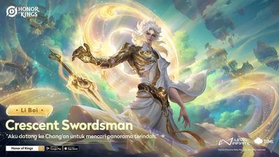 Li Bai dapat skin Flawless baru! Crescent Swordsman, kultivator ulung dengan efek keemasan yang megah!