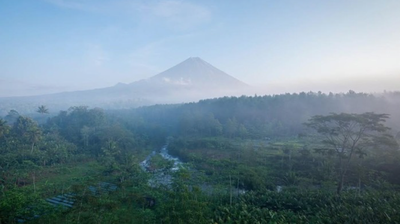Ngopi dengan Panorama Gunung Semeru di Cafe Pinus Sewu