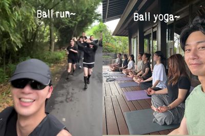 Intip Gaya Liburan Sehat Park Seo Joon di Bali, Lari Pagi hingga Yoga Bareng Tim