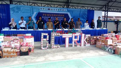 1.291 Botol Miras Ilegal Dimusnahkan Bea Cukai Tarakan