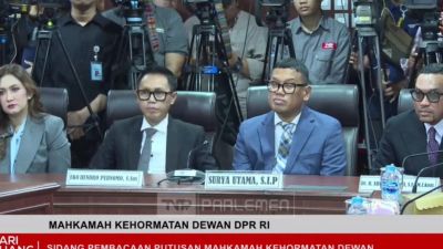 MKD DPR Putuskan Pelanggaran Etik Anggota DPR, Sanksi Dikenakan
