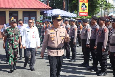 Polres Tarakan Pimpin Apel Gabungan Kesiapan Tanggap Darurat Bencana Secara Serentak di Seluruh Indonesia