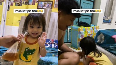 Lucu Banget! Bocil Ini Rela Ditegur Demi Seteguk Es dari Ayahnya