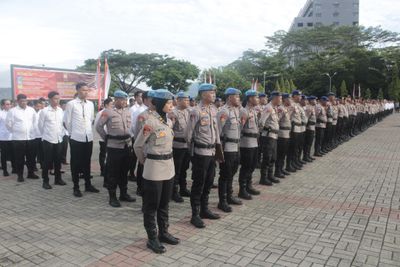 Pesan Dansat Brimob Saat Pimpin Apel Gabungan Personil Polda Maluku