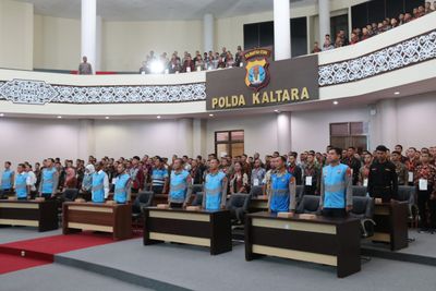 Wakapolda Kaltara Pimpin Acara Pengambilan Sumpah dan Penandatanganan Pakta Integritas Seleksi Penerimaan Bintara Brimob Polri T.A 2026