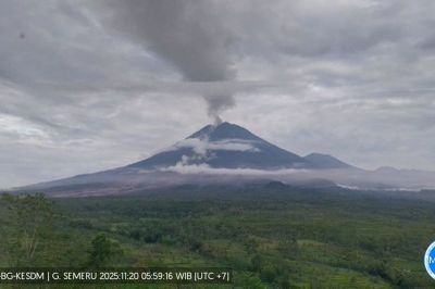 Aktivitas Gunung Semeru Kian Meningkat, 32 Gempa Guguran Terekam dalam 6 Jam