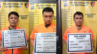 Tiga Kurir Dibekuk, Polres Bengkalis Amankan 13 Kg Lebih Narkoba dari Selat Malaka